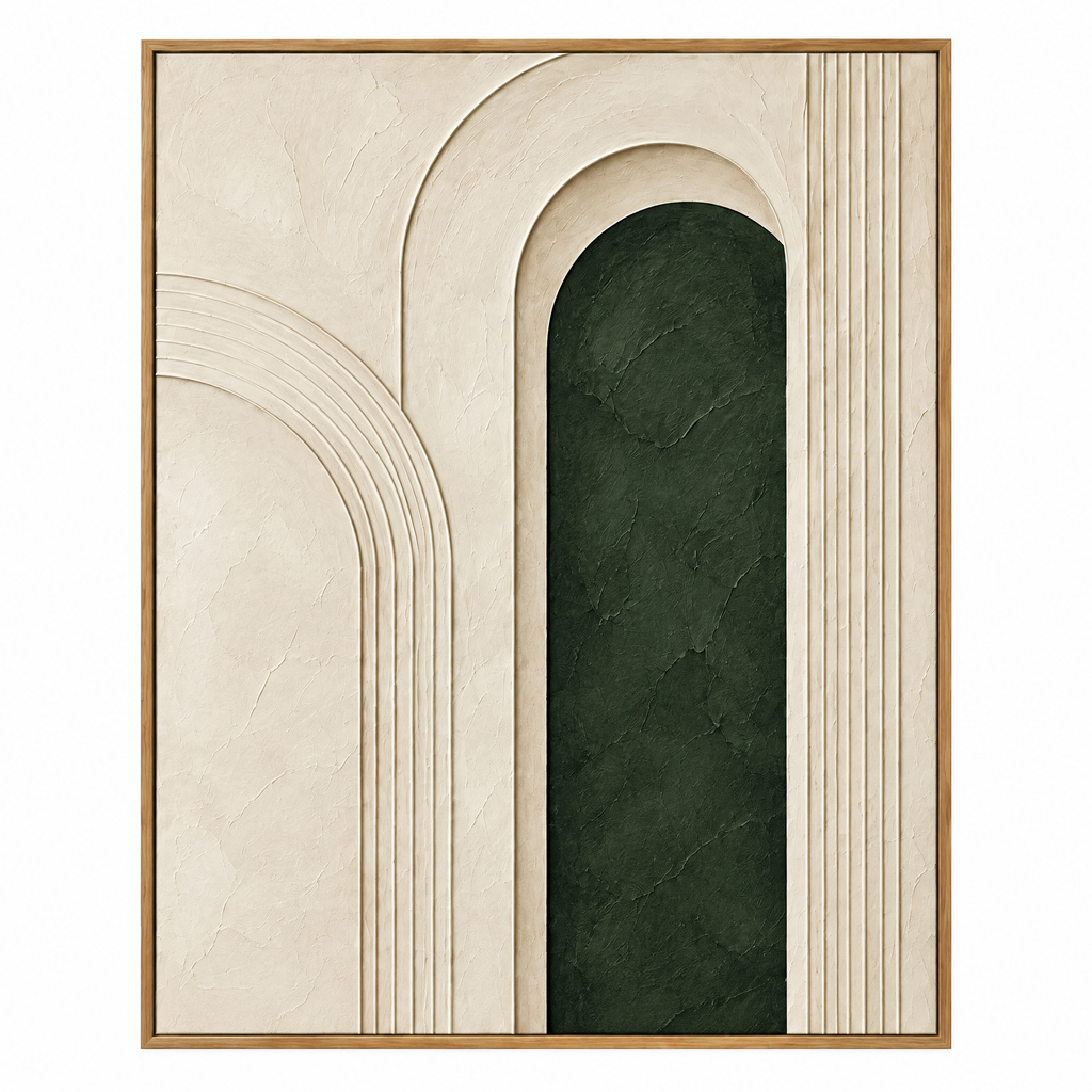 vynqelux Ivory Arch Relief Wall Art — isolated product view