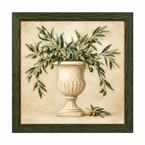 vynqelux Framed Olive Branch Still Life — isolated product view