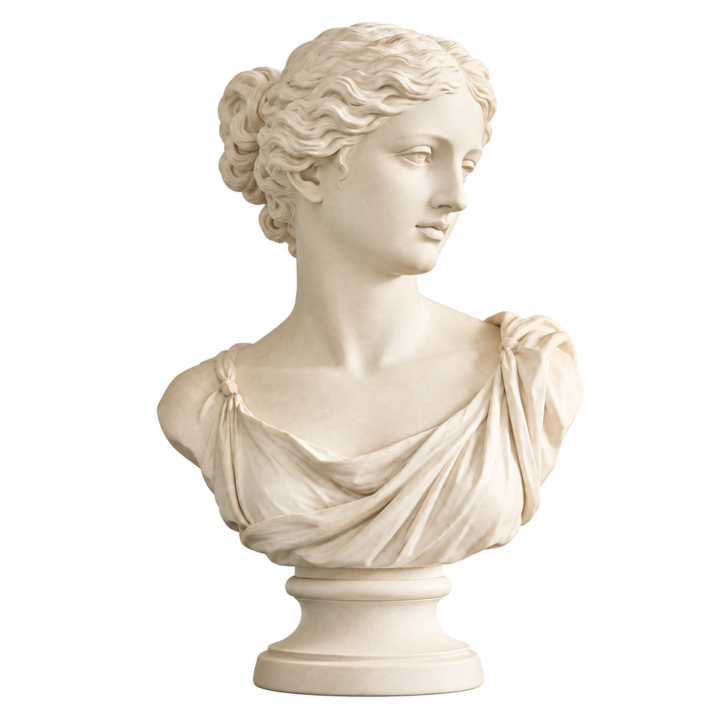 vynqelux Ivory Classical Woman Bust — isolated product view