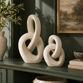 vynqelux Ivory Abstract Loop Sculptures, Set of 2 — main room scene