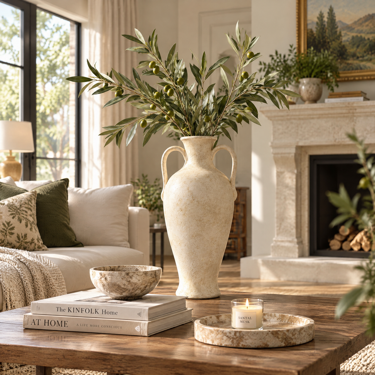vynqelux Ivory Double-Handle Decorative Vase — interior inspiration